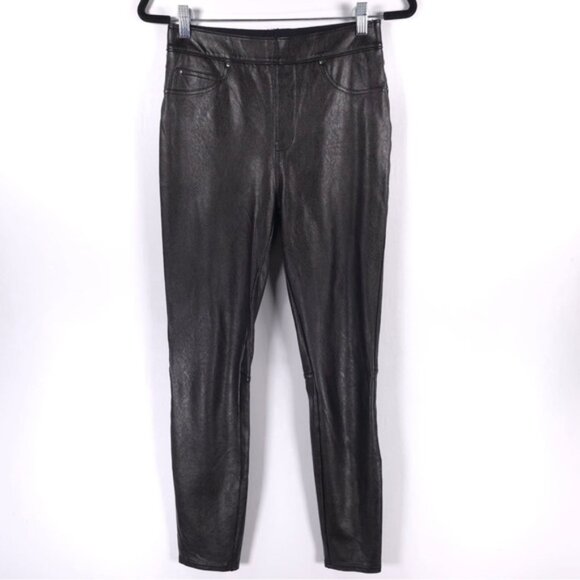 SPANX Faux Leather Black‎ Skinny Leggings Pants Rayon Blend 20282R 25674 SMALL/P - Picture 5 of 13